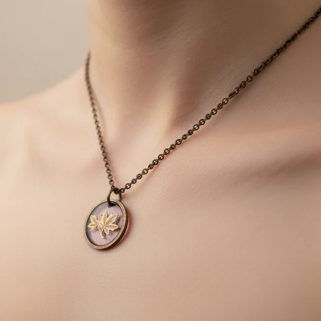 Canadian Penny Coin in Resin Necklace