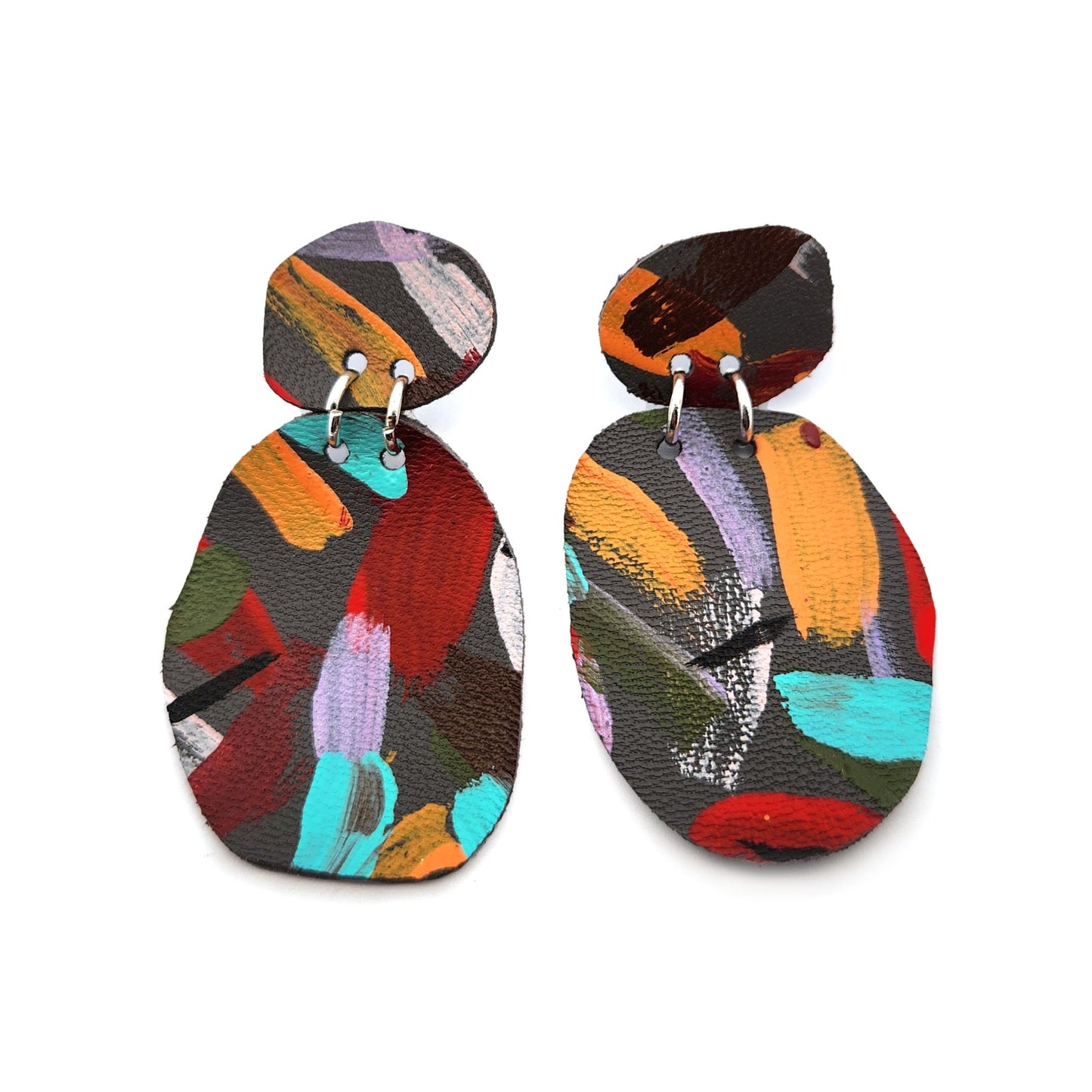 Multicolor Leather Earrings