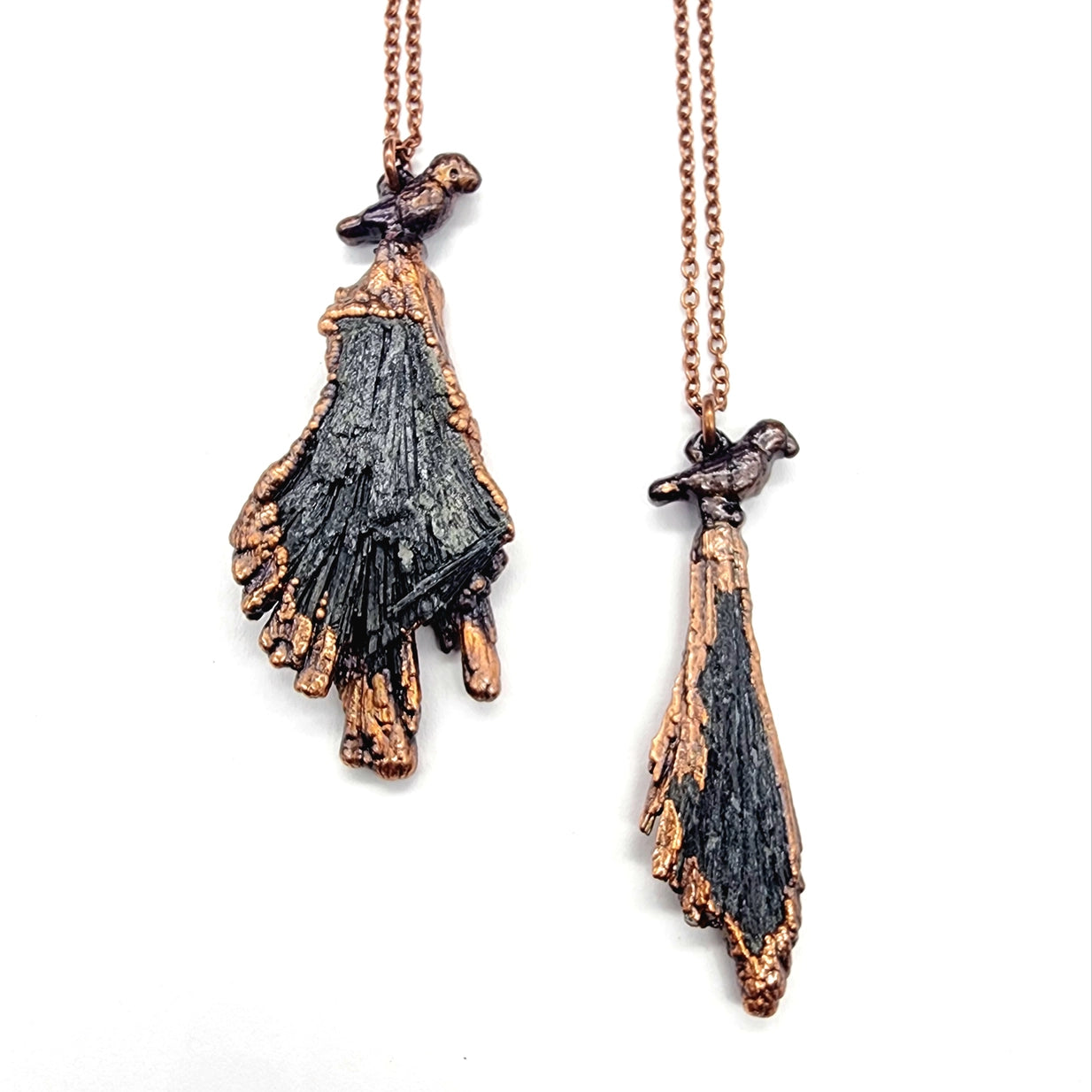 Black Kyanite Raven Necklace