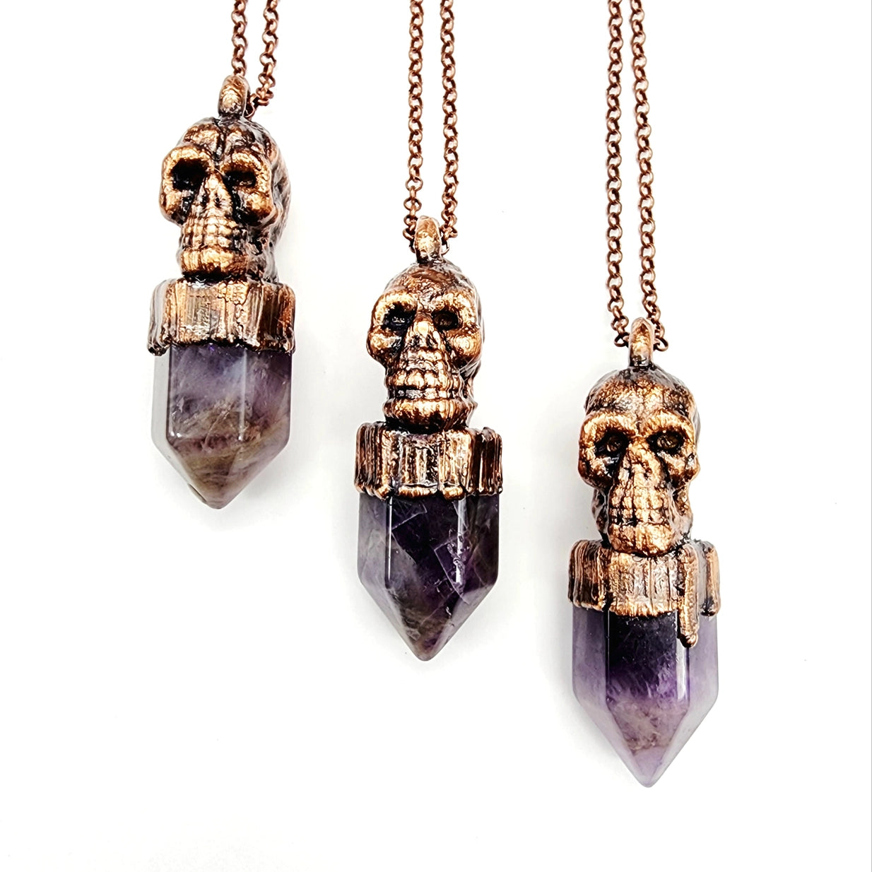 Skull of Shadows Copper Necklace