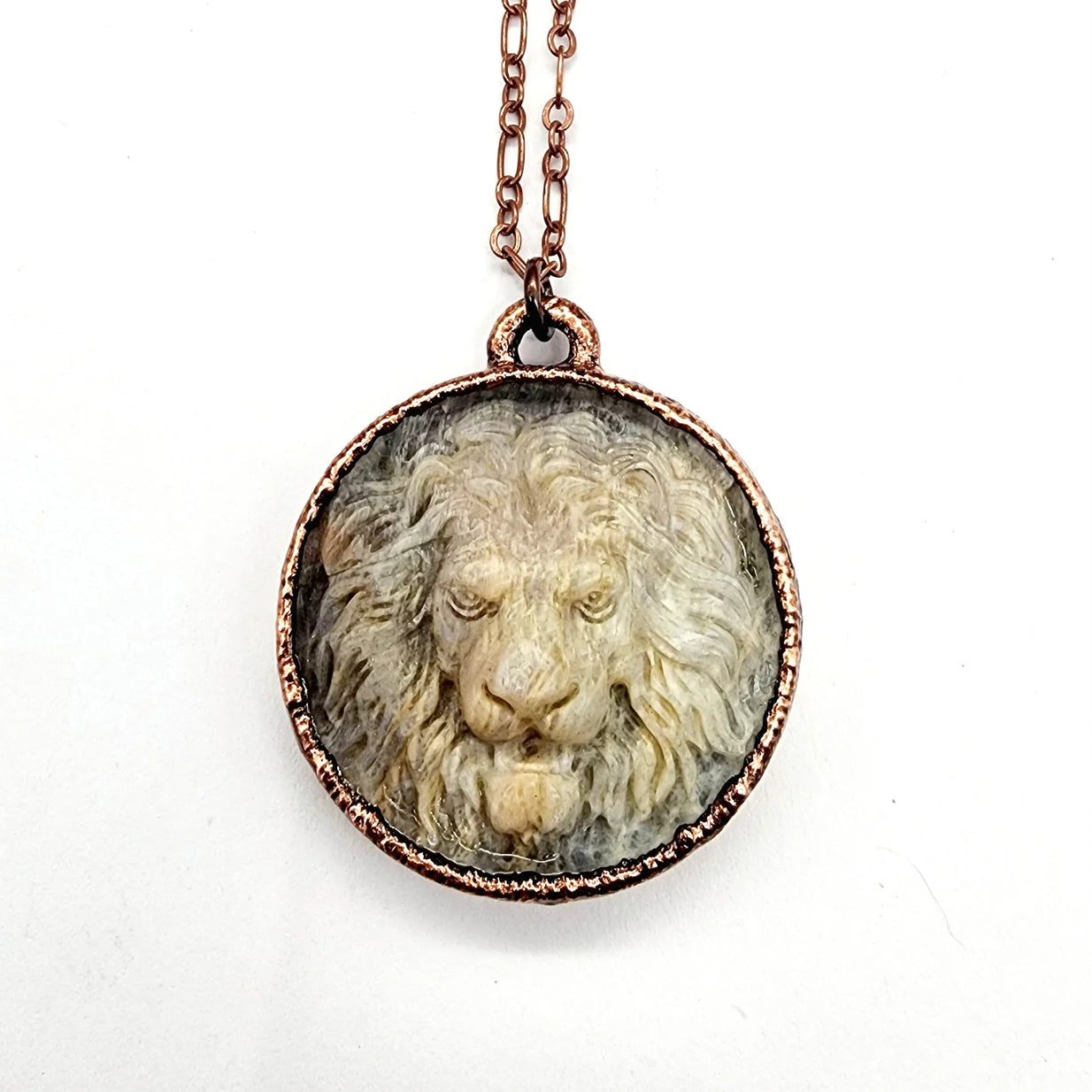 Sunstone Moonstone Lion Necklace