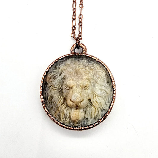 Sunstone Moonstone Lion Necklace