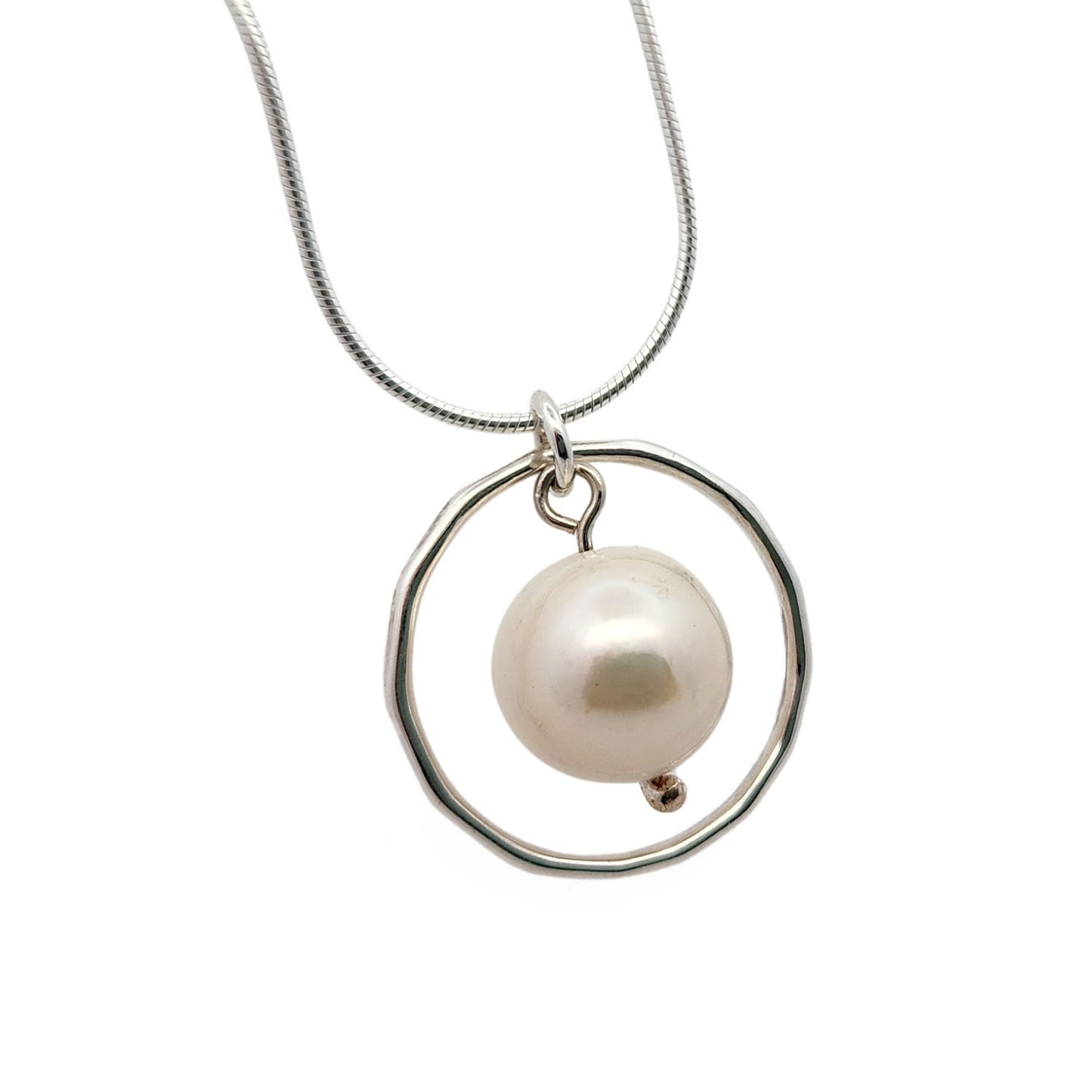 Open Circle Pearl Pendant