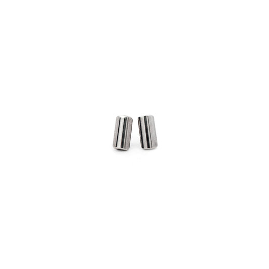 Short Sterling Silver Half-Round Bar Studs