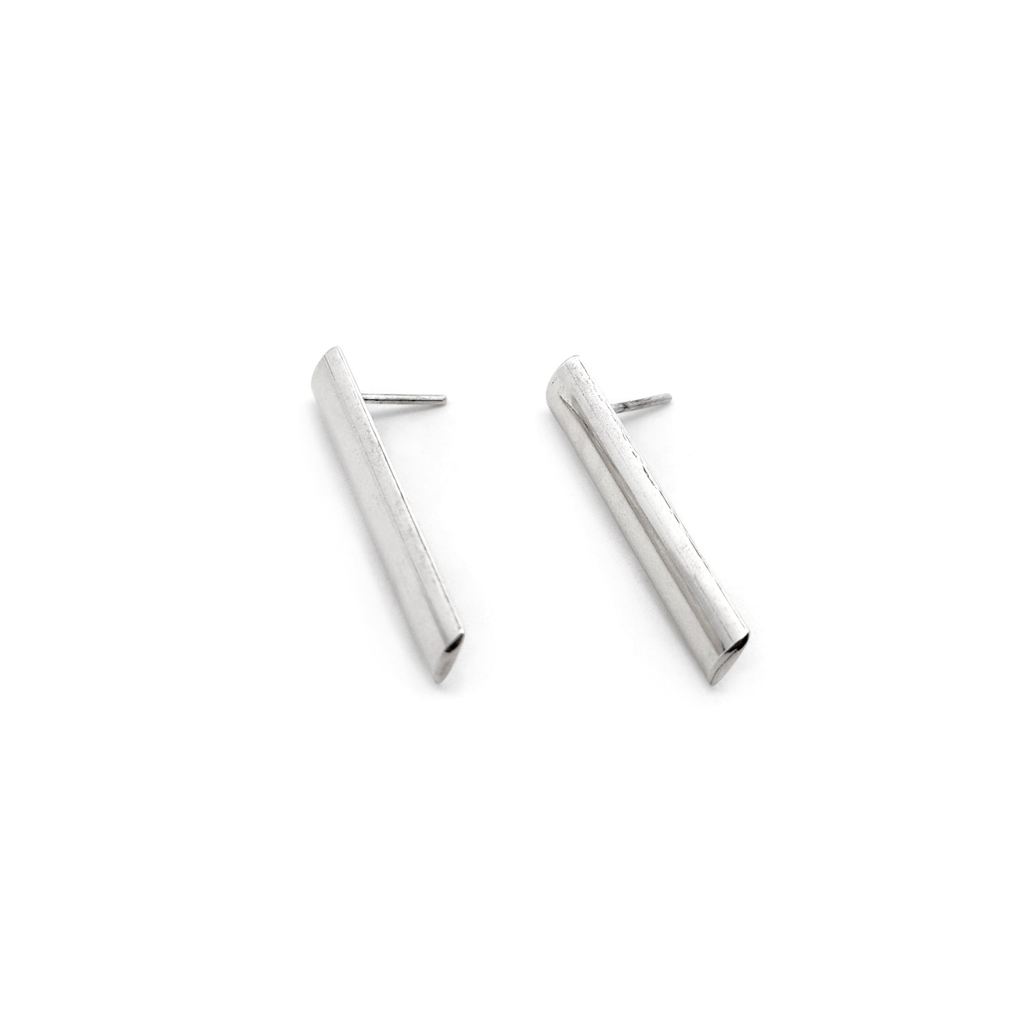 Sterling Silver Half-Round Bar Studs