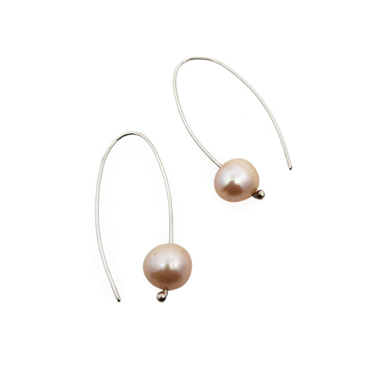 Pink Freshwater Pearl Hook Earrings