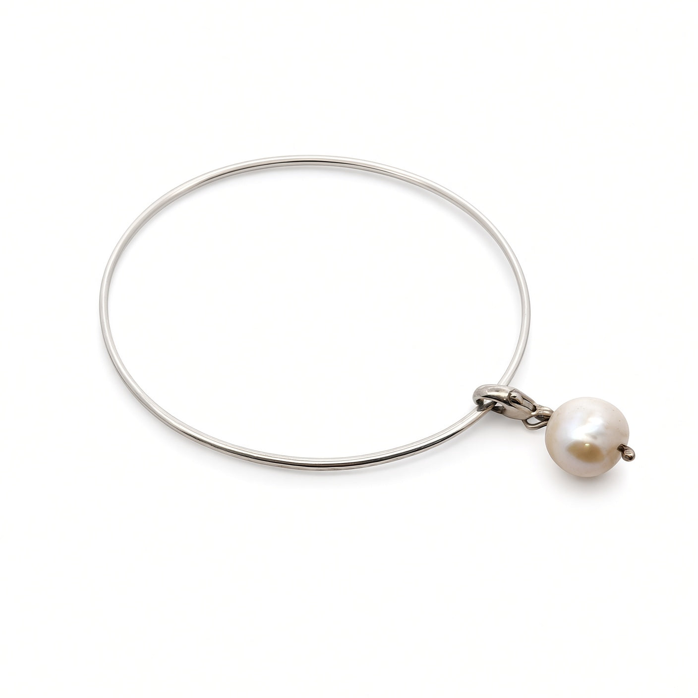 Sterling Silver & Pearl Bangle