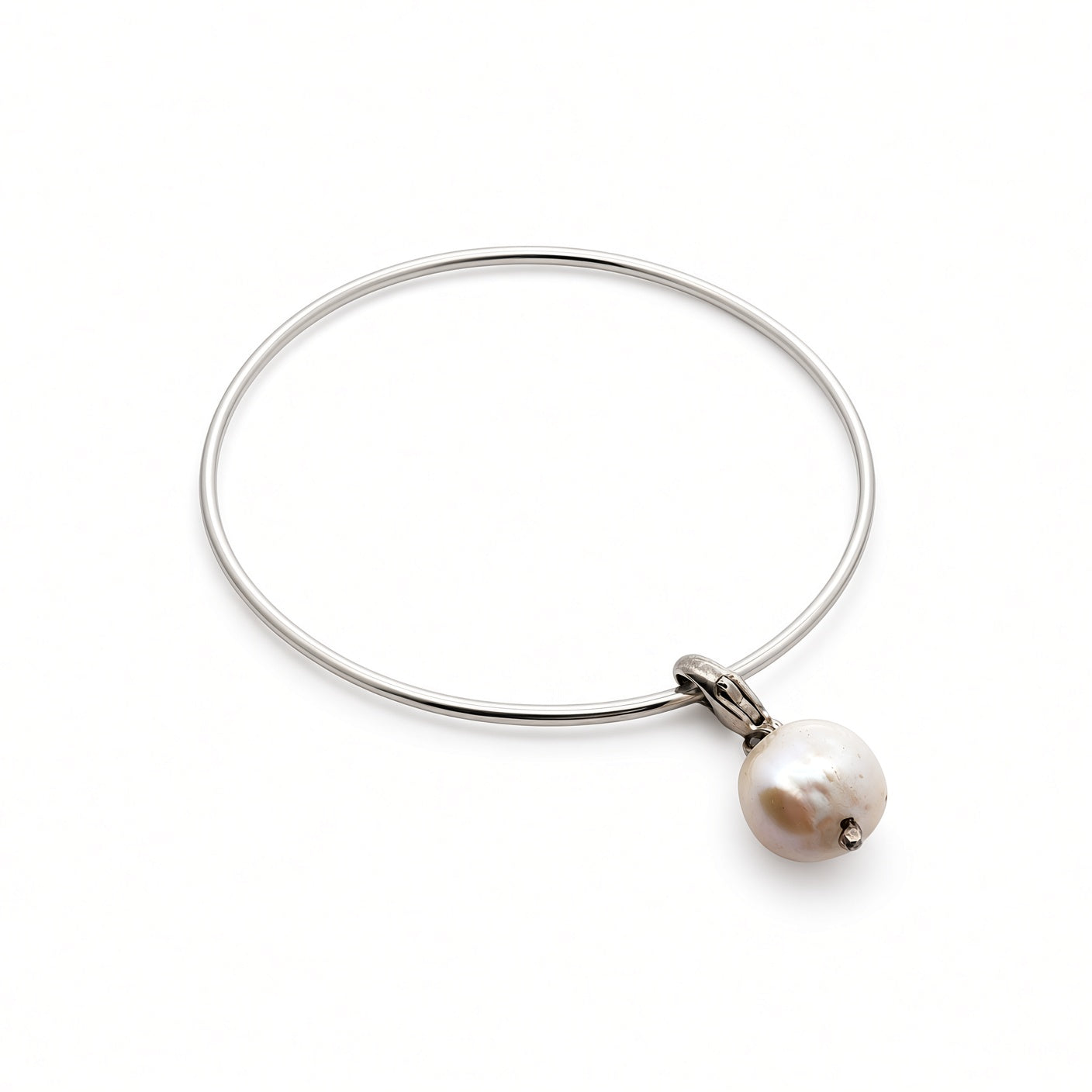 Sterling Silver & Pearl Bangle