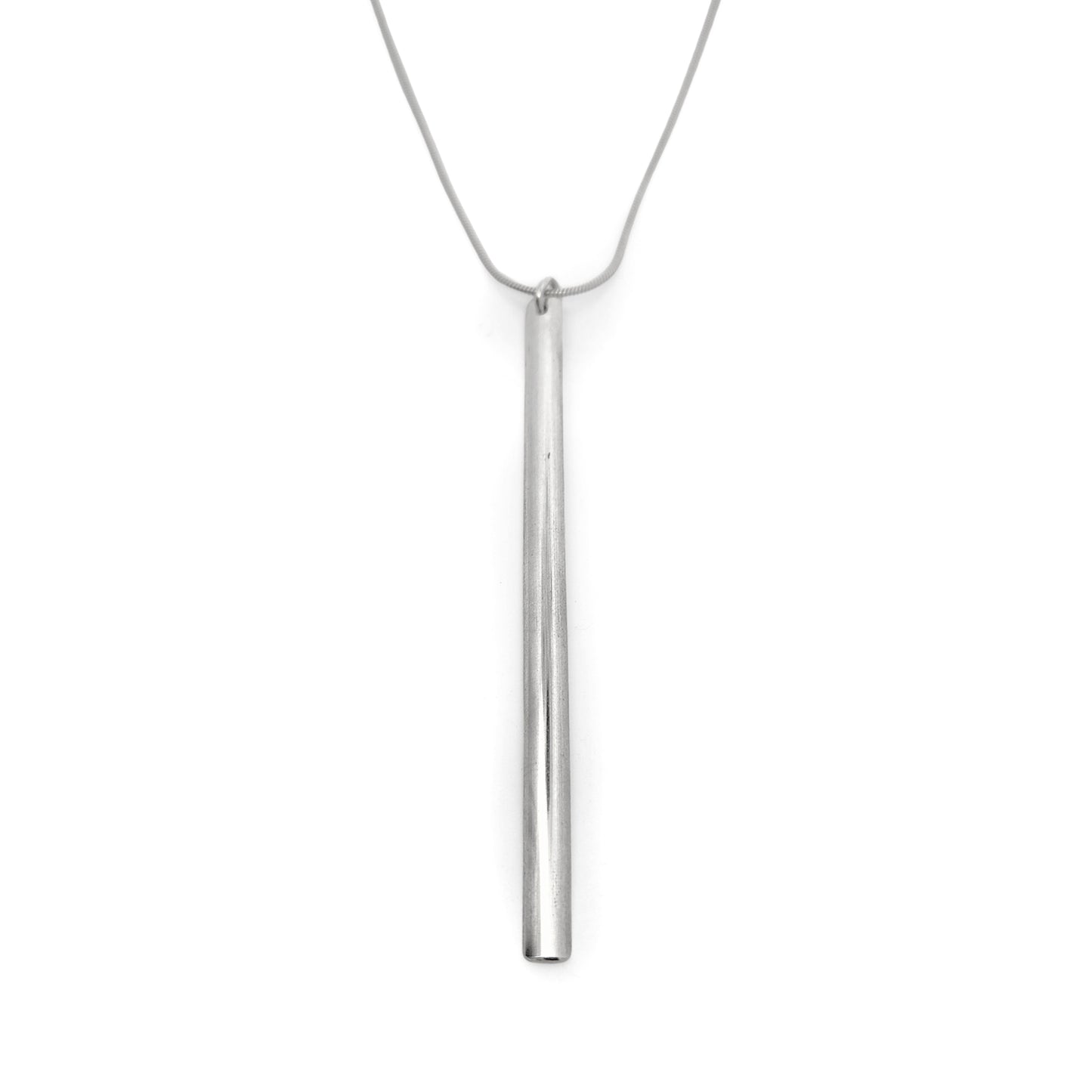 Sterling Silver Half-Round Long Bar Pendant