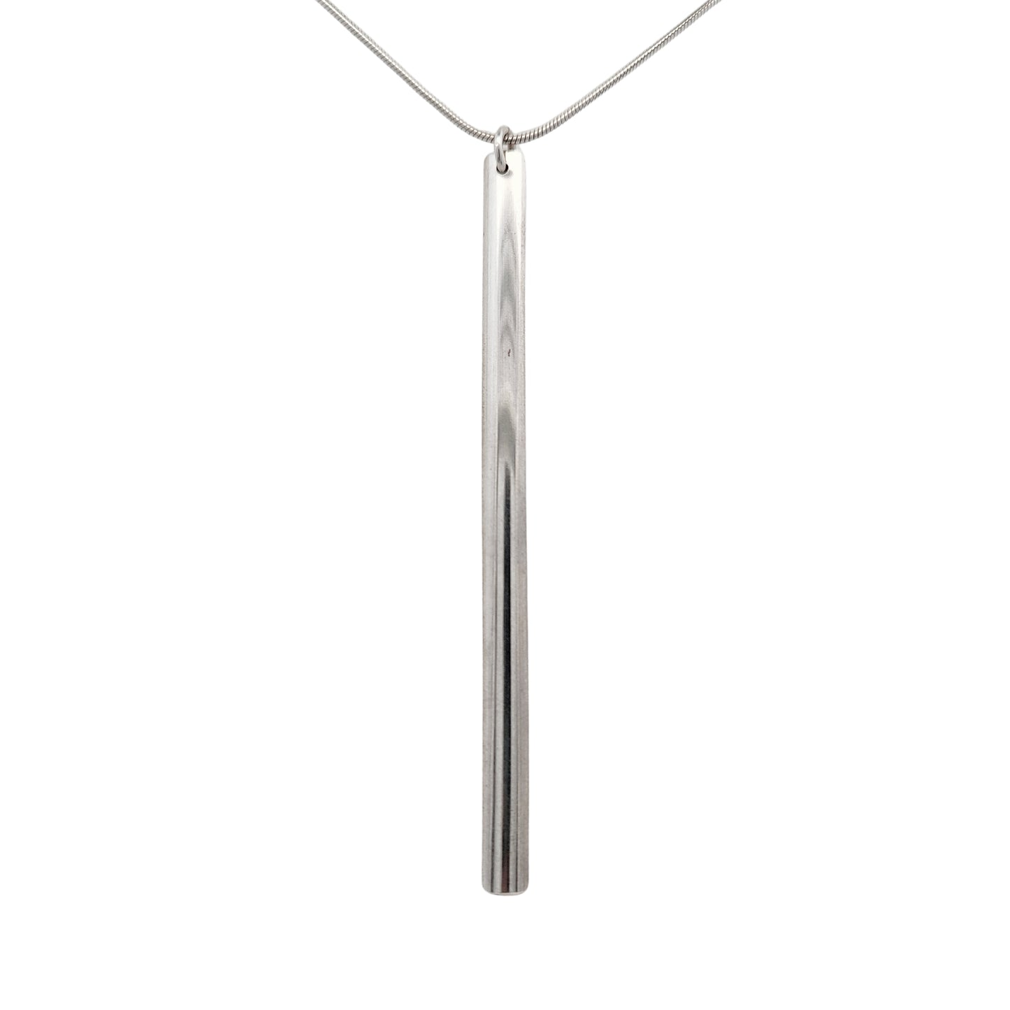 Sterling Silver Half-Round Long Bar Pendant