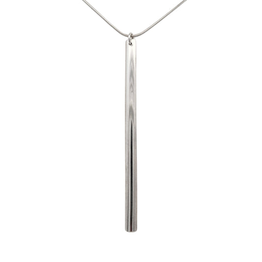 Sterling Silver Half-Round Long Bar Pendant