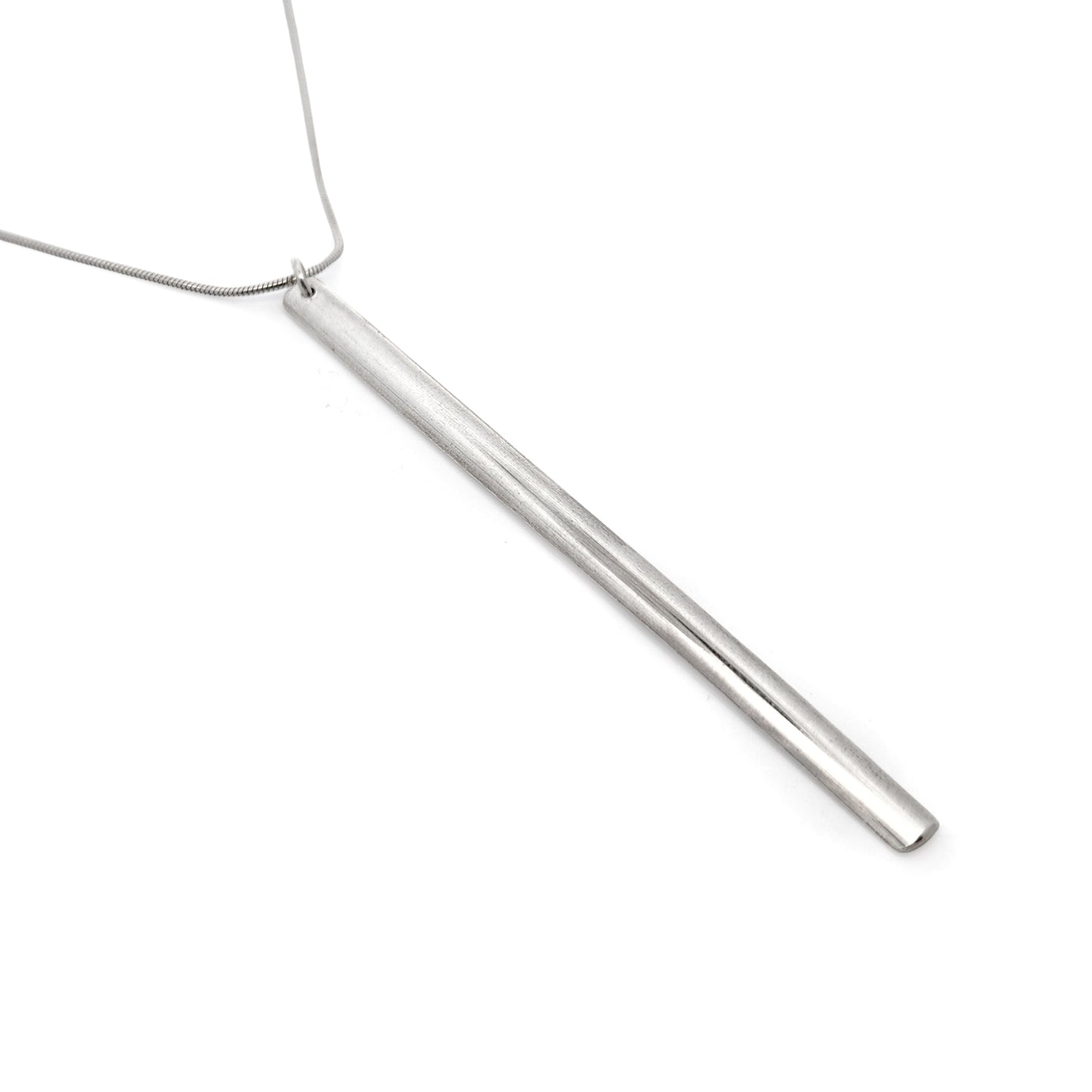 Sterling Silver Half-Round Long Bar Pendant