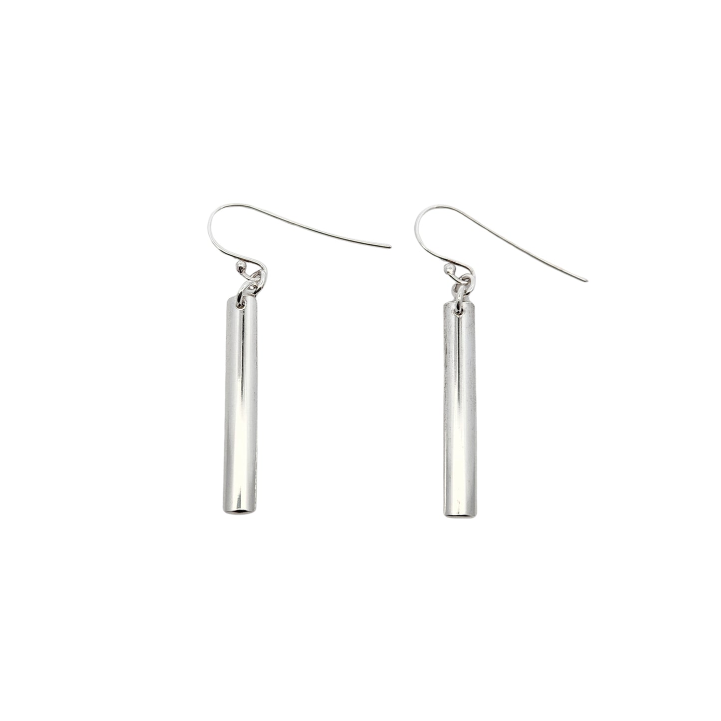 Drop Sterling Silver Half-Round Earrings