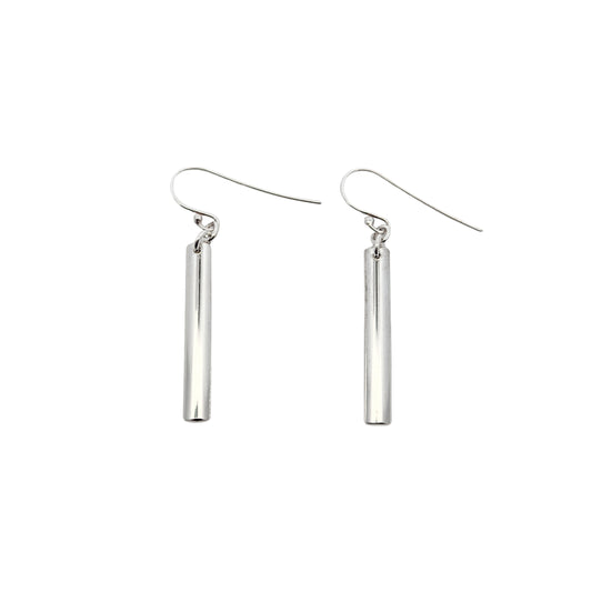 Drop Sterling Silver Half-Round Earrings