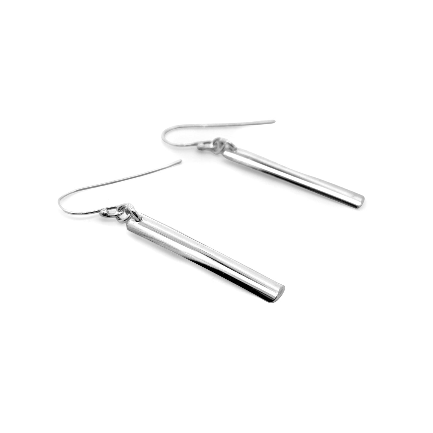 Drop Sterling Silver Half-Round Earrings