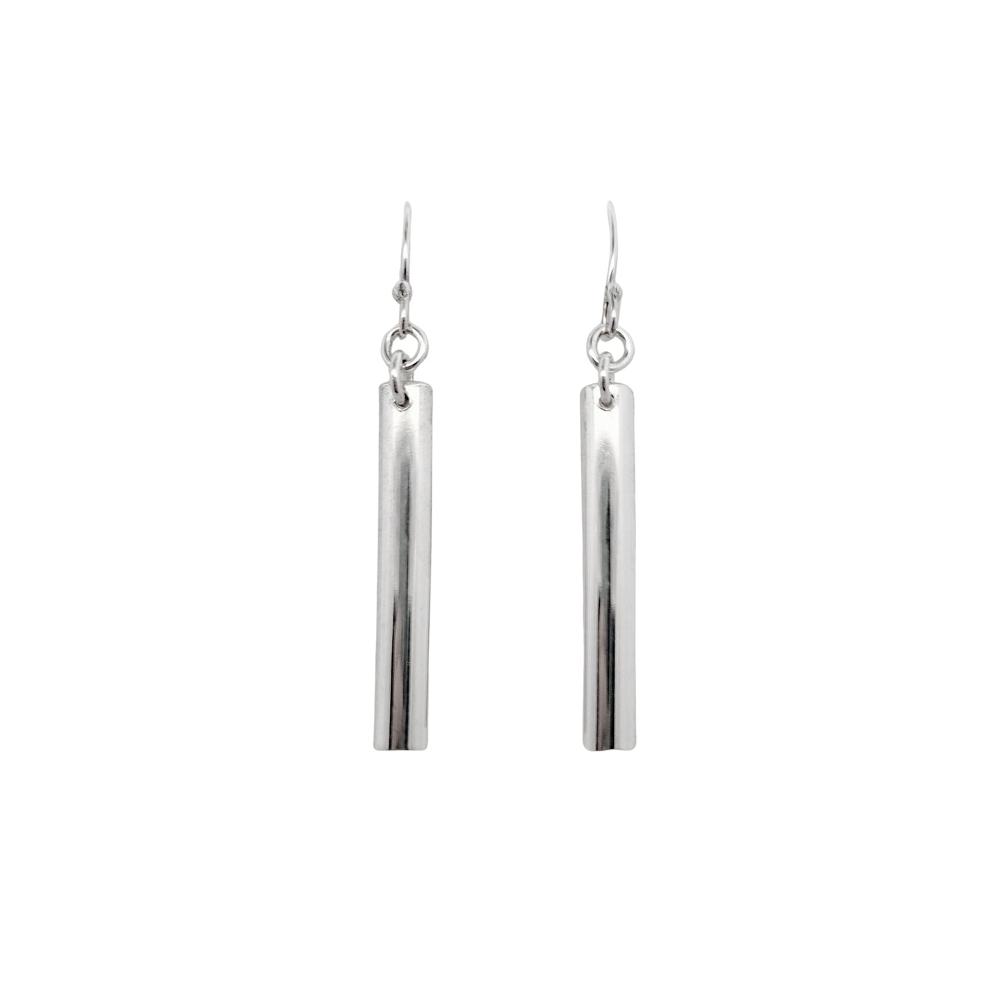 Drop Sterling Silver Half-Round Earrings