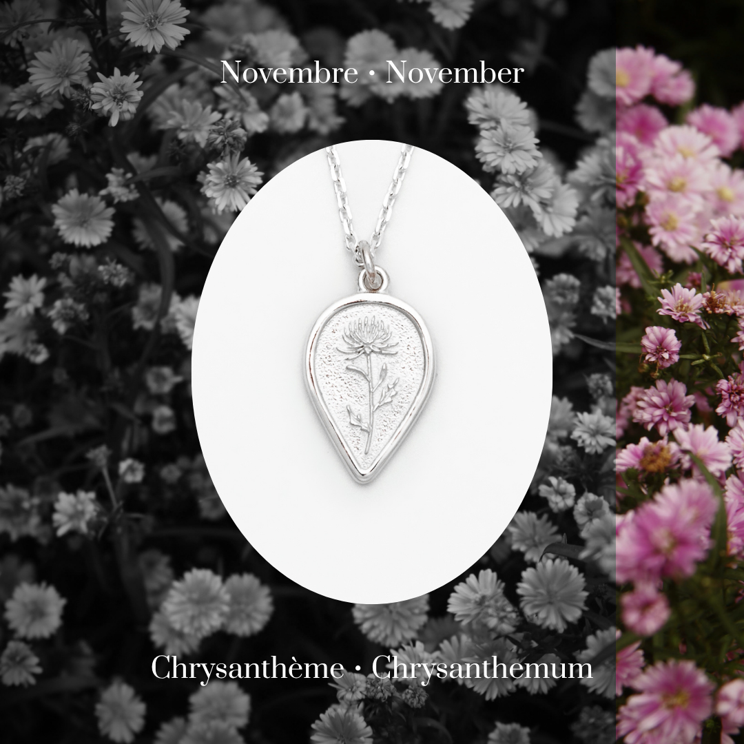 Chrysanthemum Birth Flower Necklace