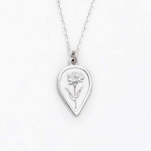 Carnation Birth Flower Necklace