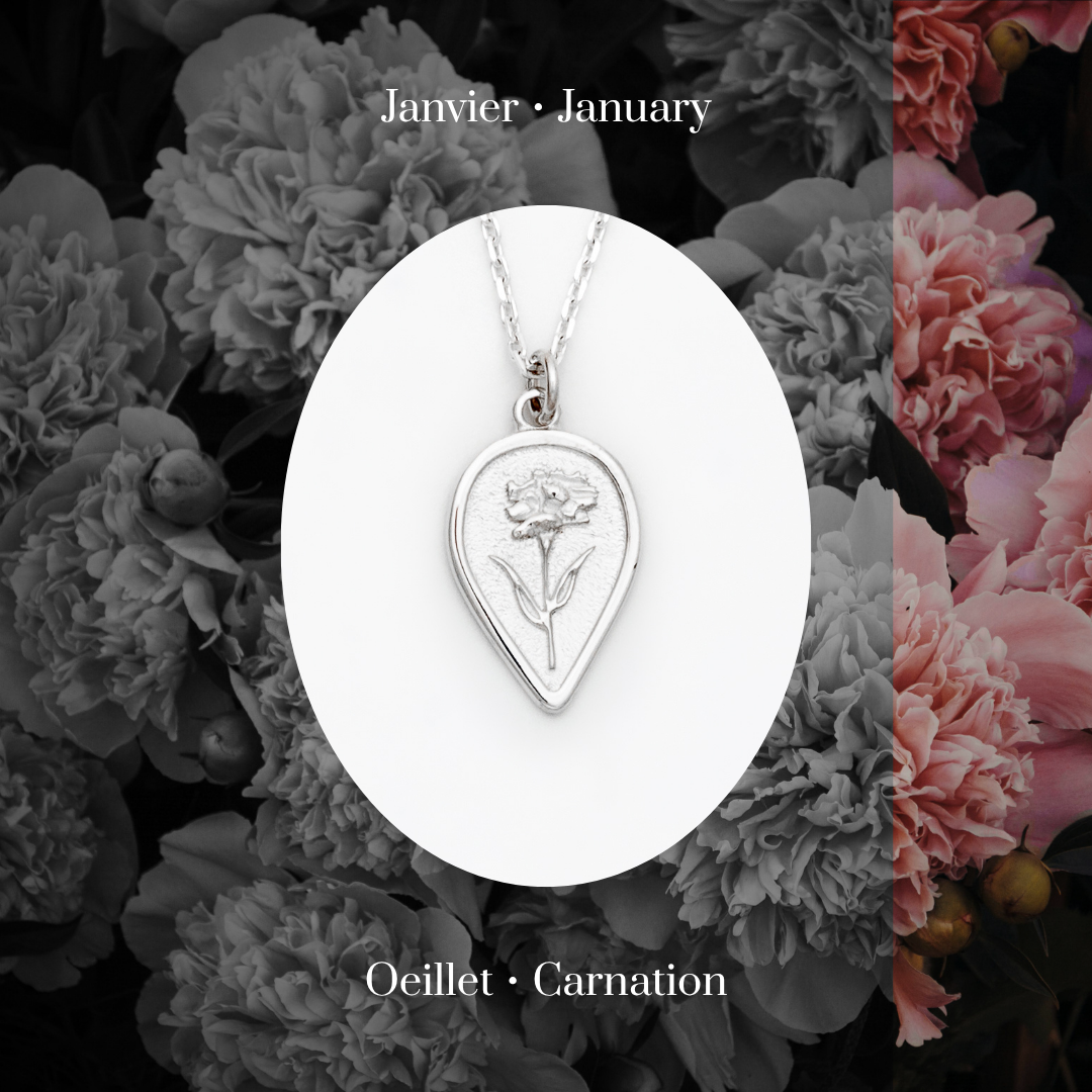 Carnation Birth Flower Necklace