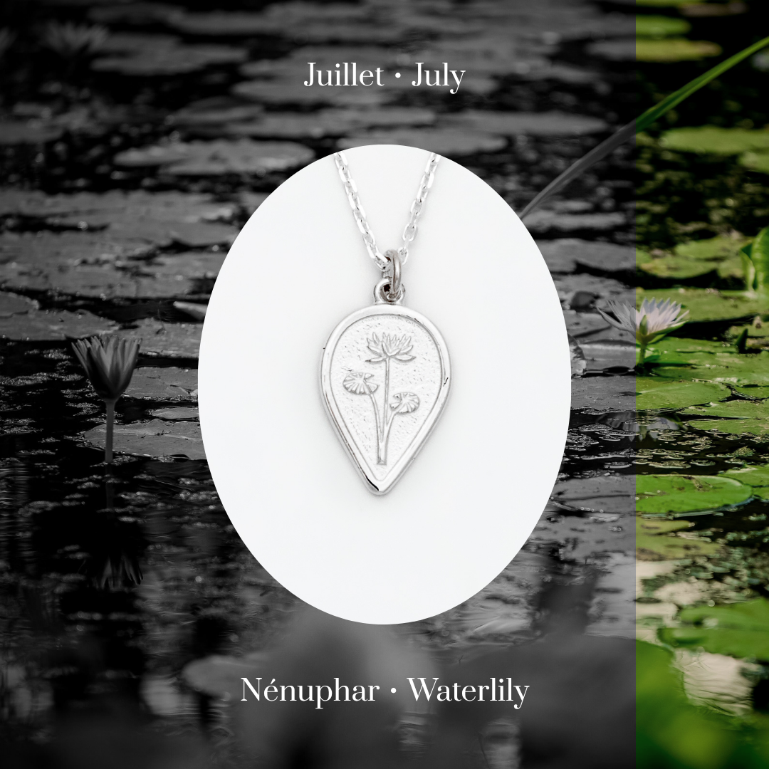 Waterlily Birth Flower Necklace