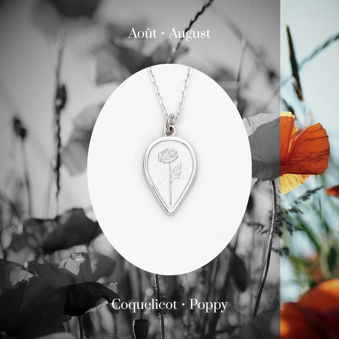 Poppy Birth Flower Necklace