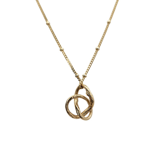Bronze Organic Love Knot Necklace