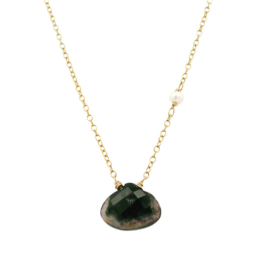 Tourmaline Necklace with Pearl Accent