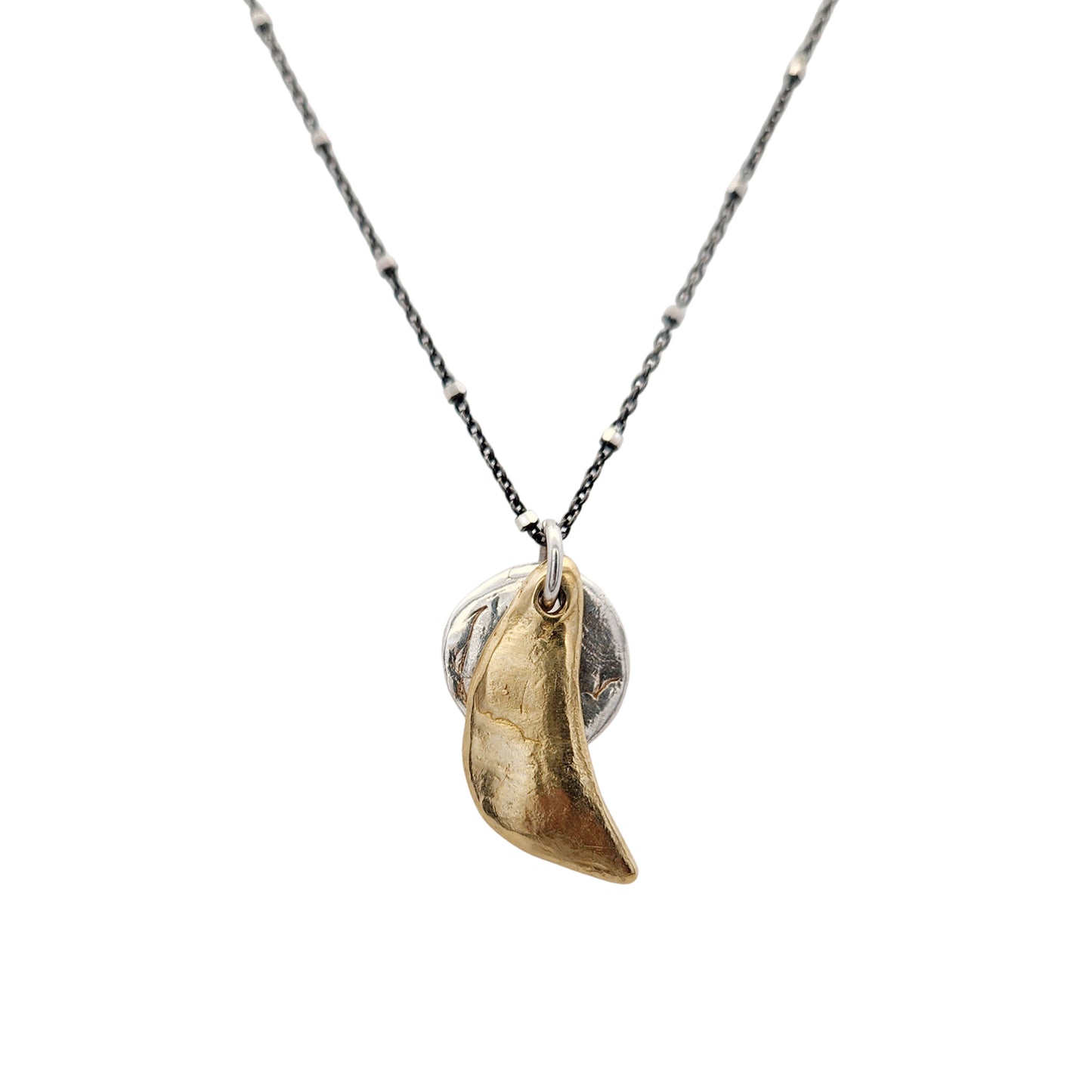Mixed Bronze & Silver Celestial Pendant