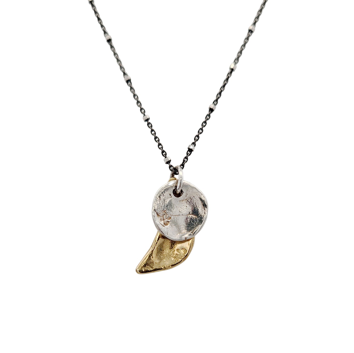 Mixed Bronze & Silver Celestial Pendant