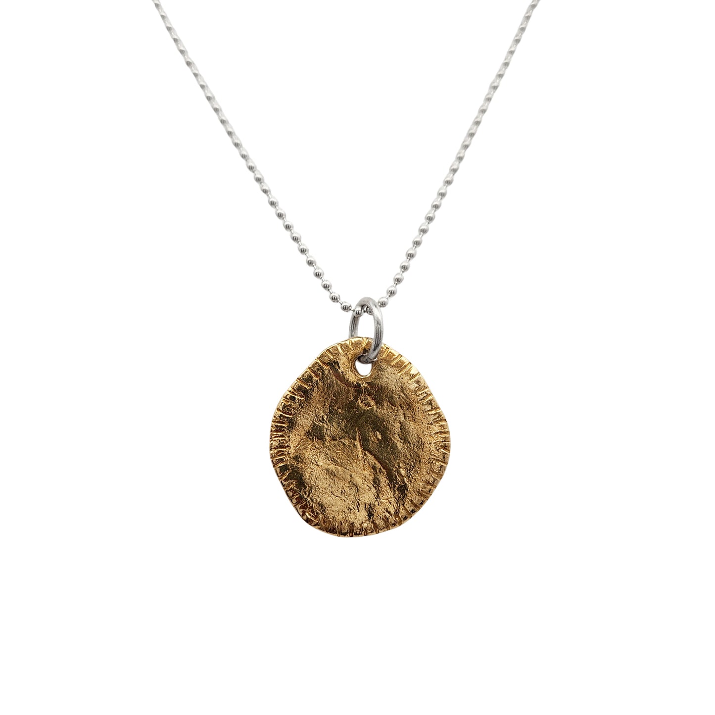 Bronze Notched Medallion Pendant