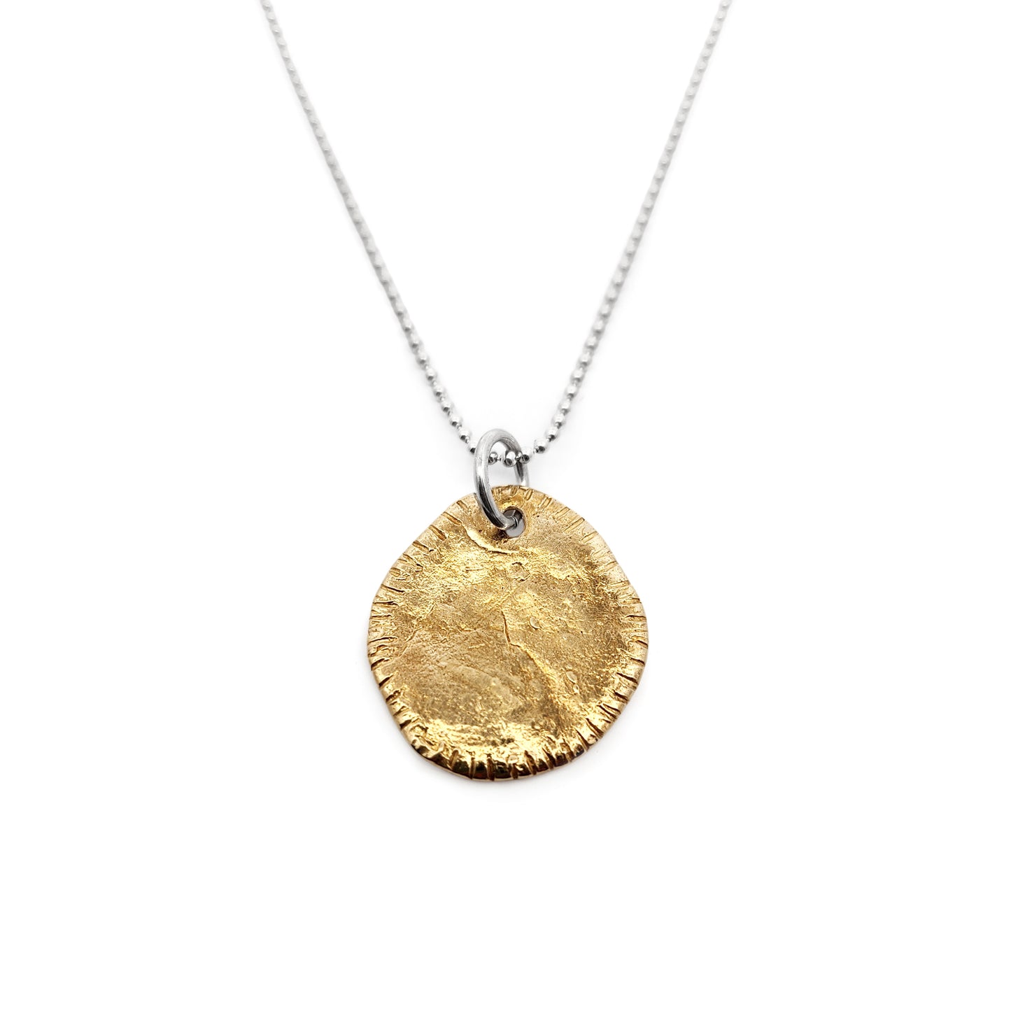Bronze Notched Medallion Pendant