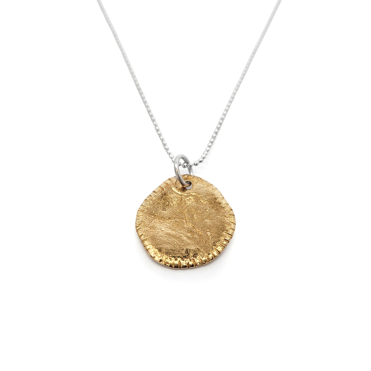 Bronze Notched Medallion Pendant