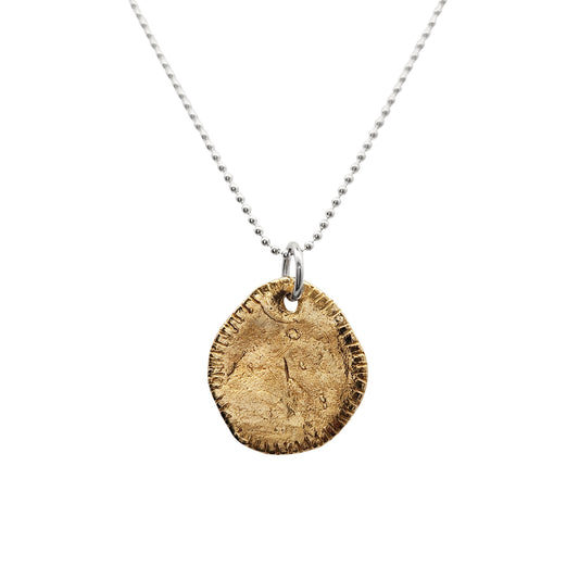 Bronze Notched Medallion Pendant