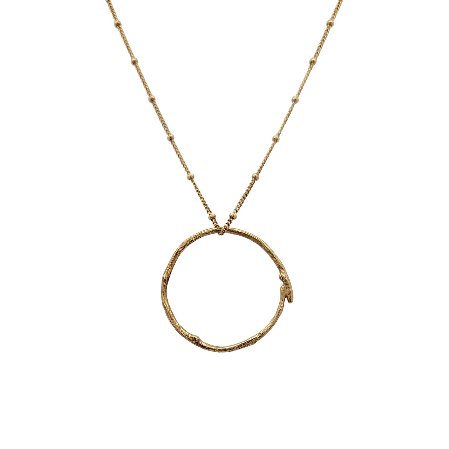 Large Bronze Circle Branch Pendant