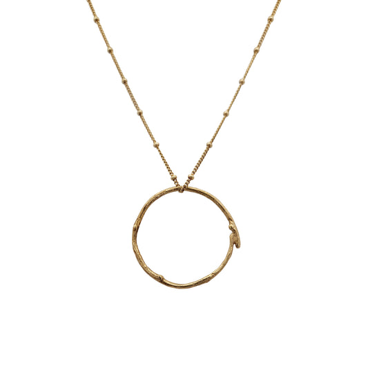 Large Bronze Circle Branch Pendant