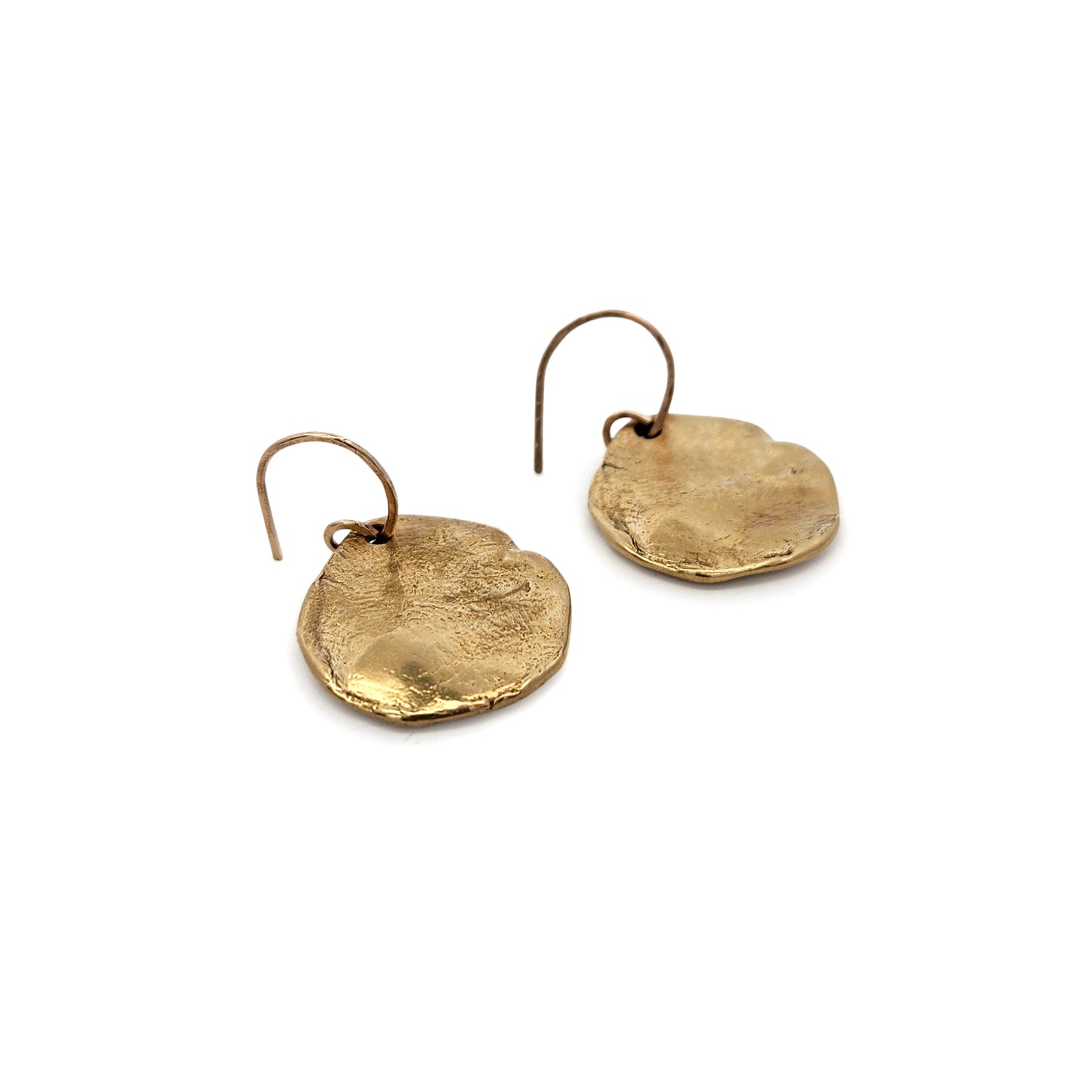 Flat Bronze Coin Earrings