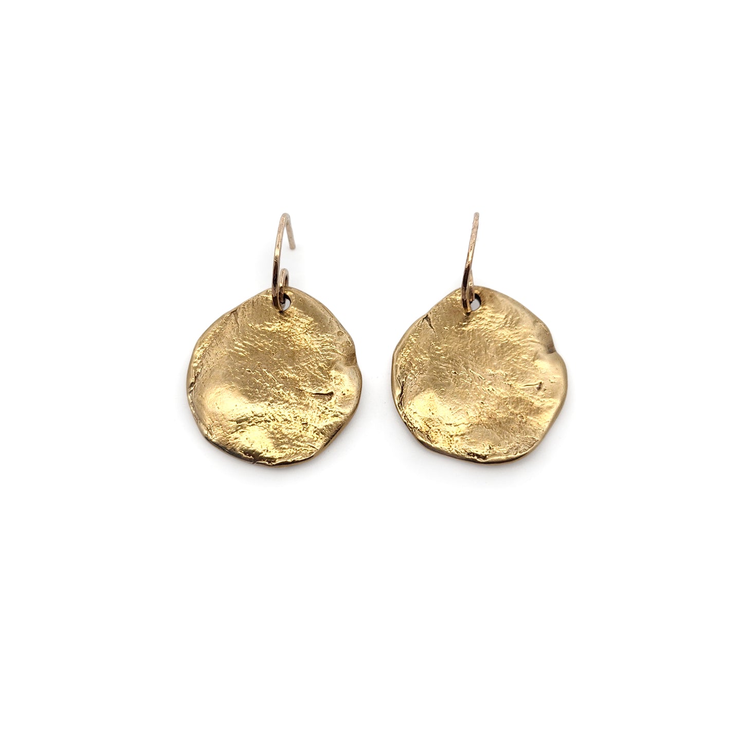 Flat Bronze Coin Earrings