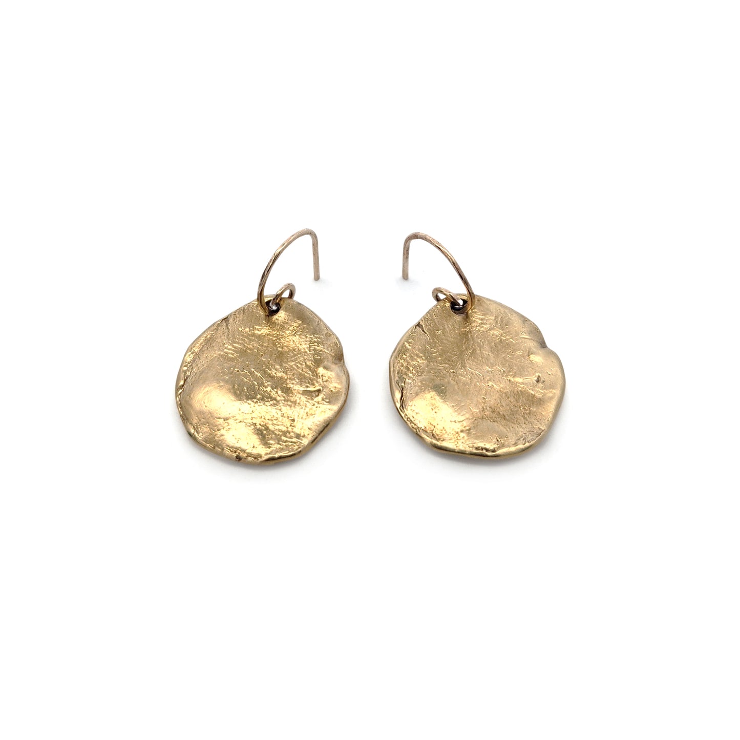 Flat Bronze Coin Earrings