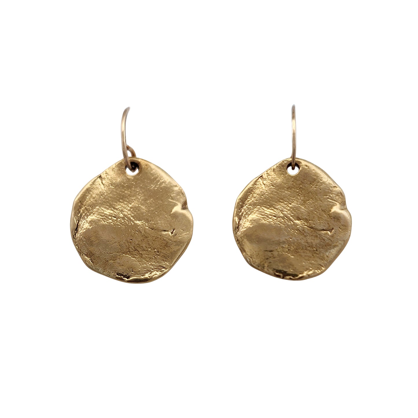 Flat Bronze Coin Earrings