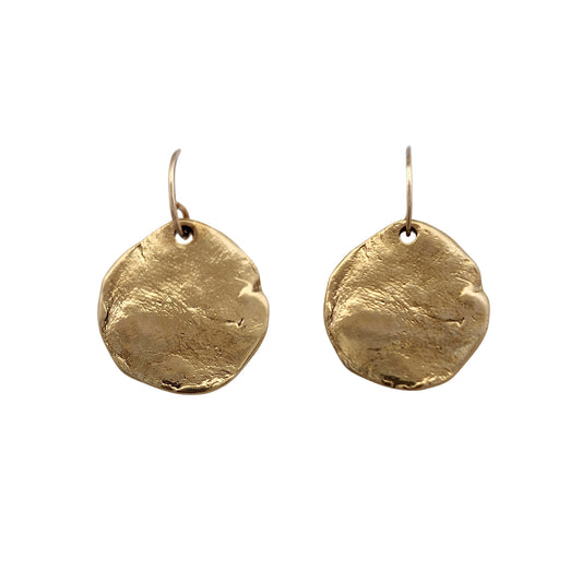 Flat Bronze Coin Earrings