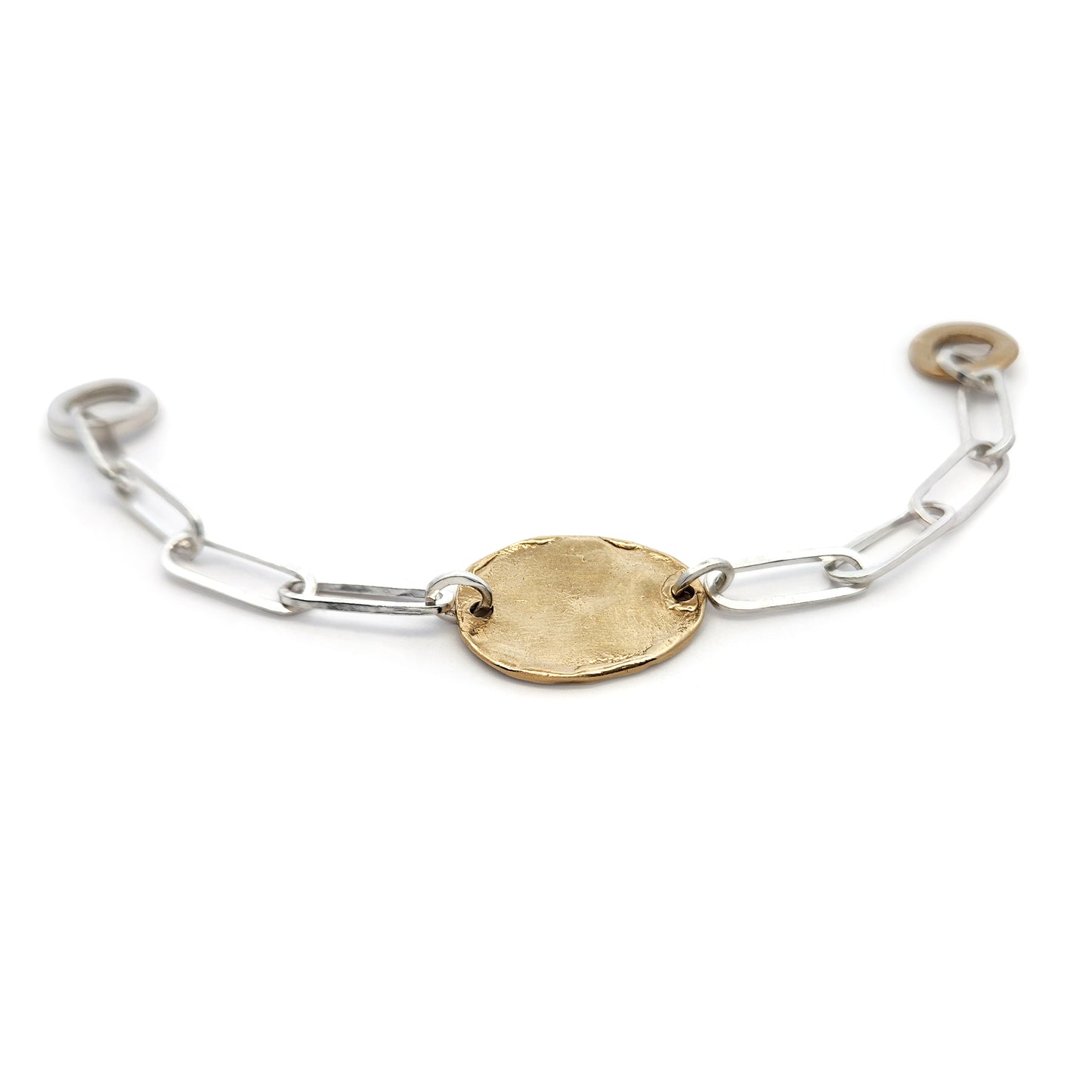 Mixed Metal Paperclip ID Bracelet