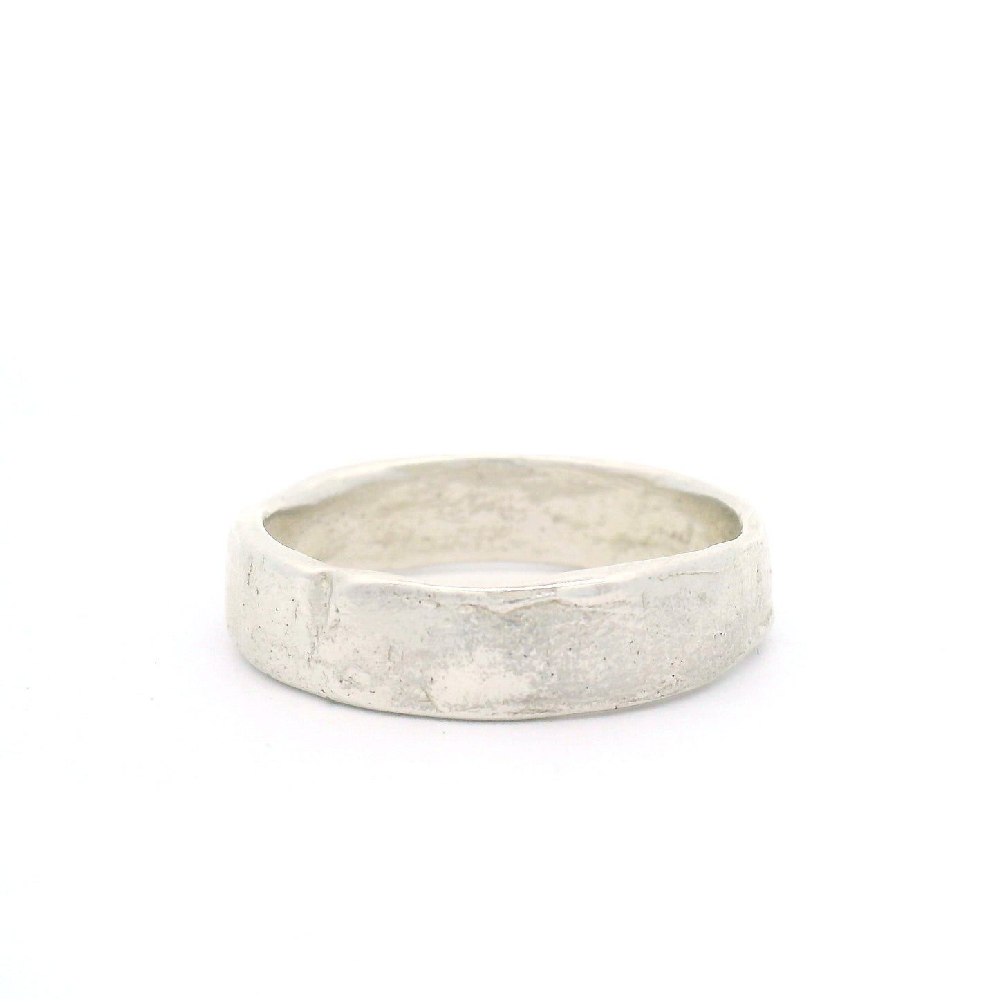 Silver Minimalist Artisan Textured Band