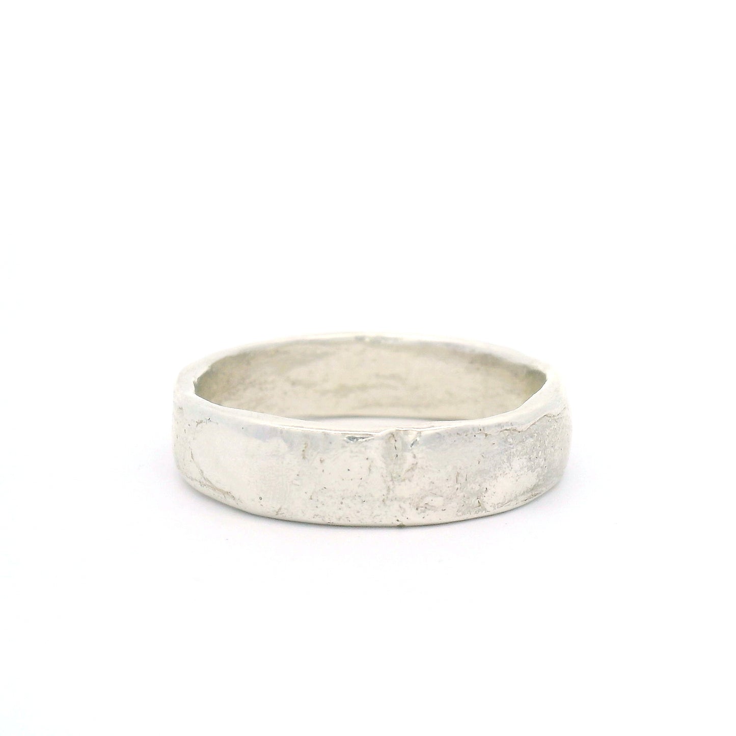 Silver Minimalist Artisan Textured Band