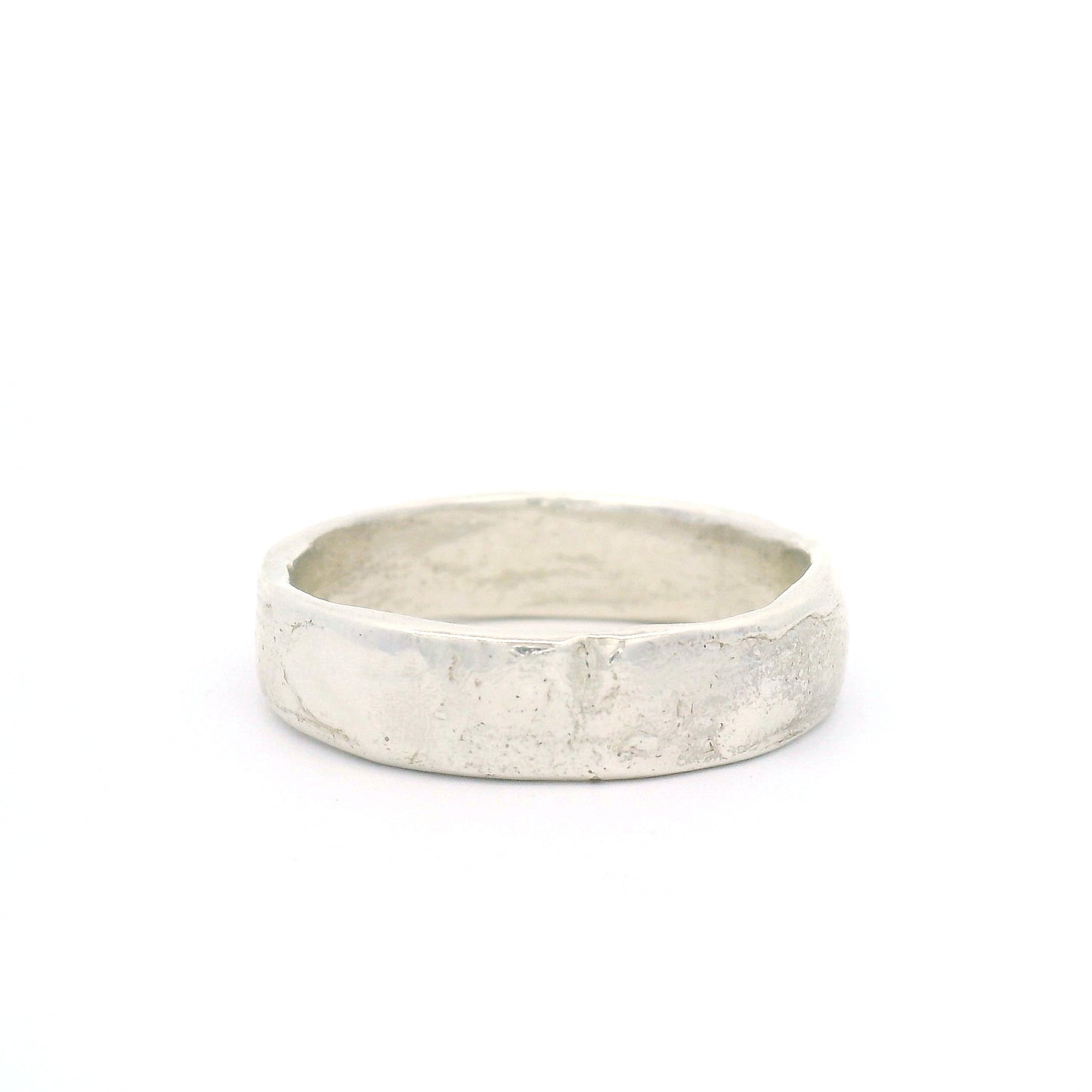 Silver Minimalist Artisan Textured Band