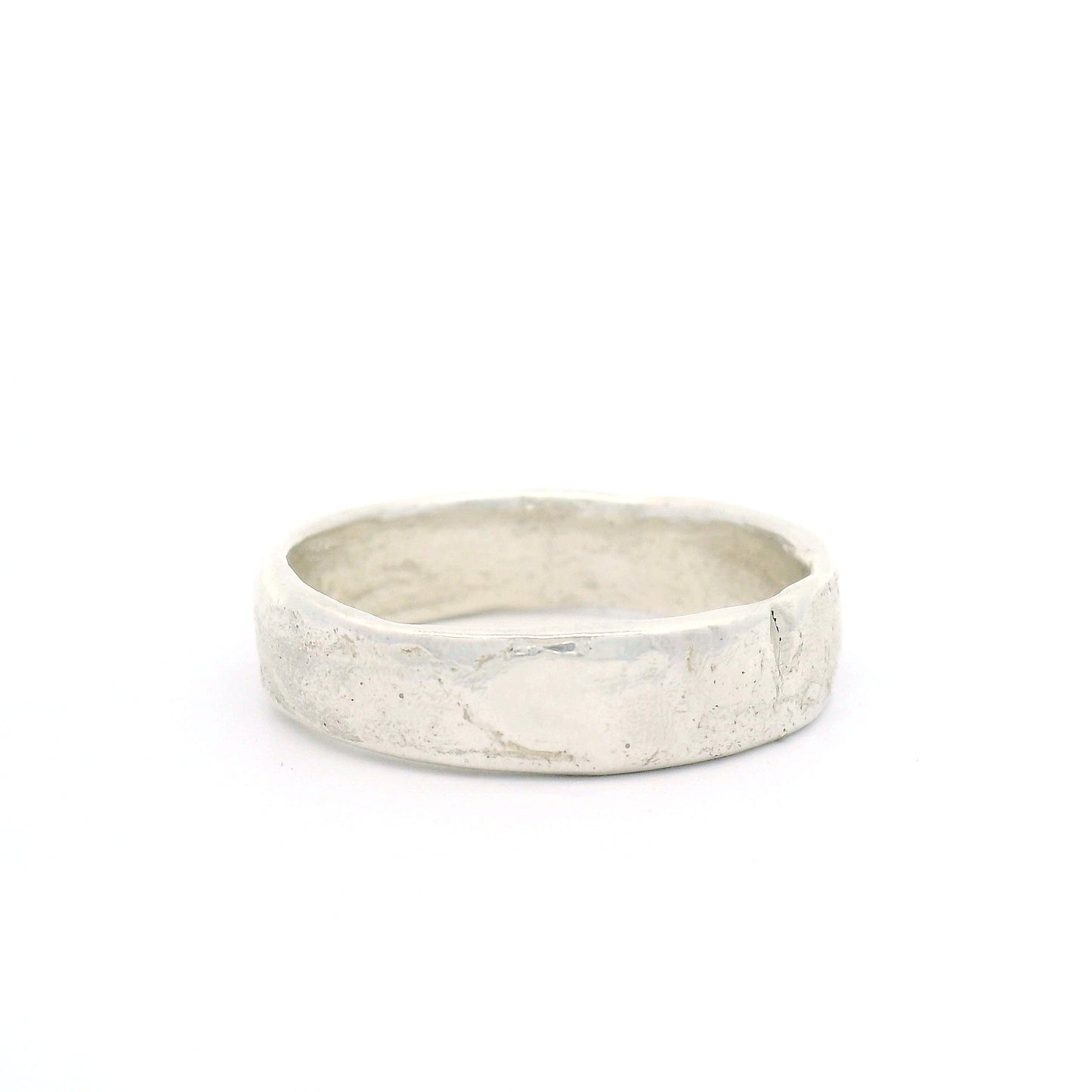 Silver Minimalist Artisan Textured Band
