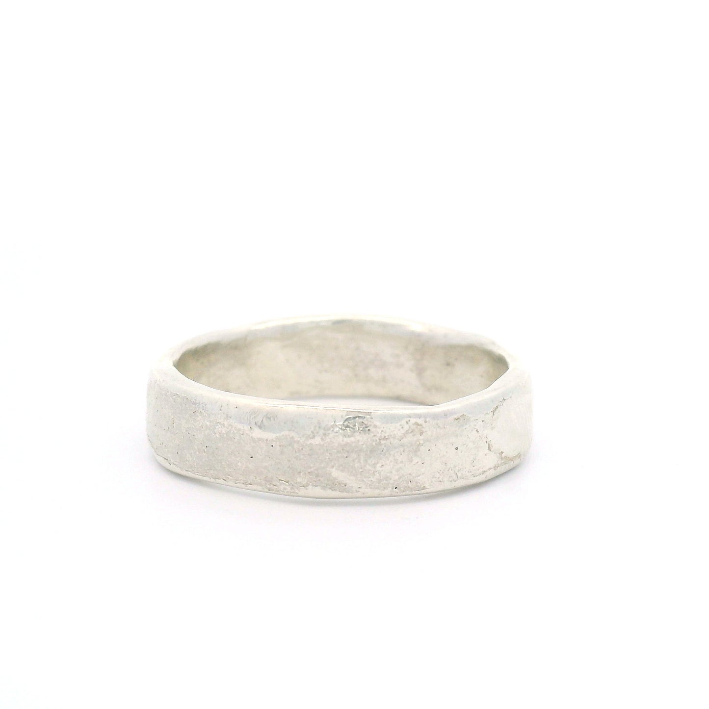 Silver Minimalist Artisan Textured Band