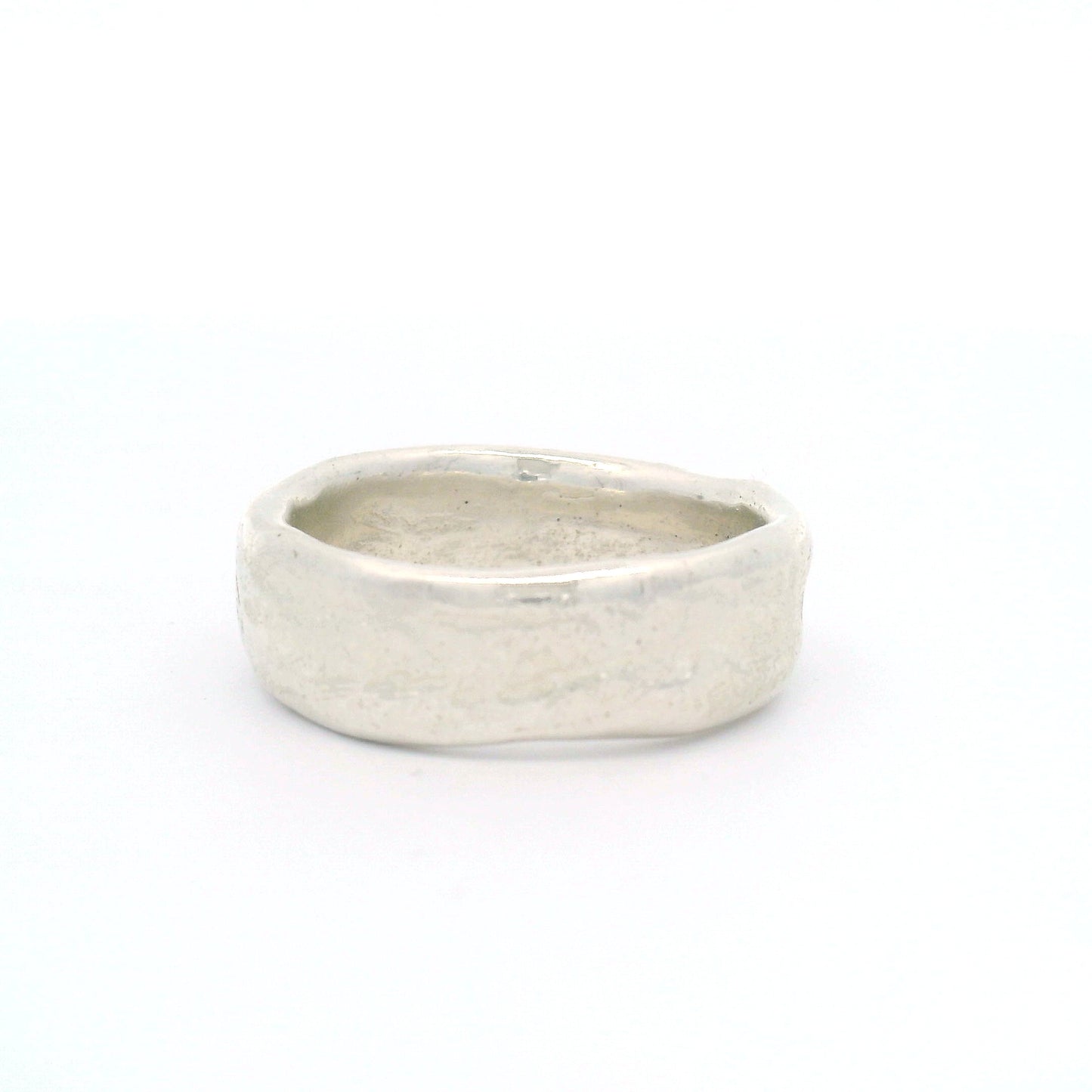 Silver Artisanal Soft Textured Hammered Band