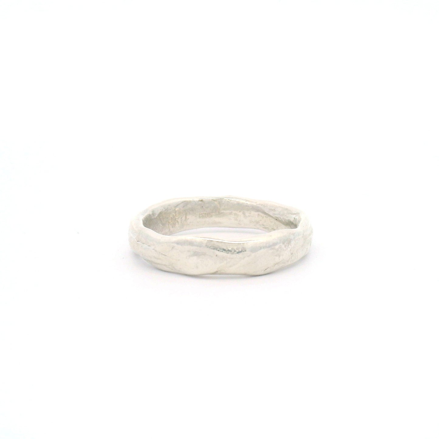 Silver Organic Textured Artisanal Band