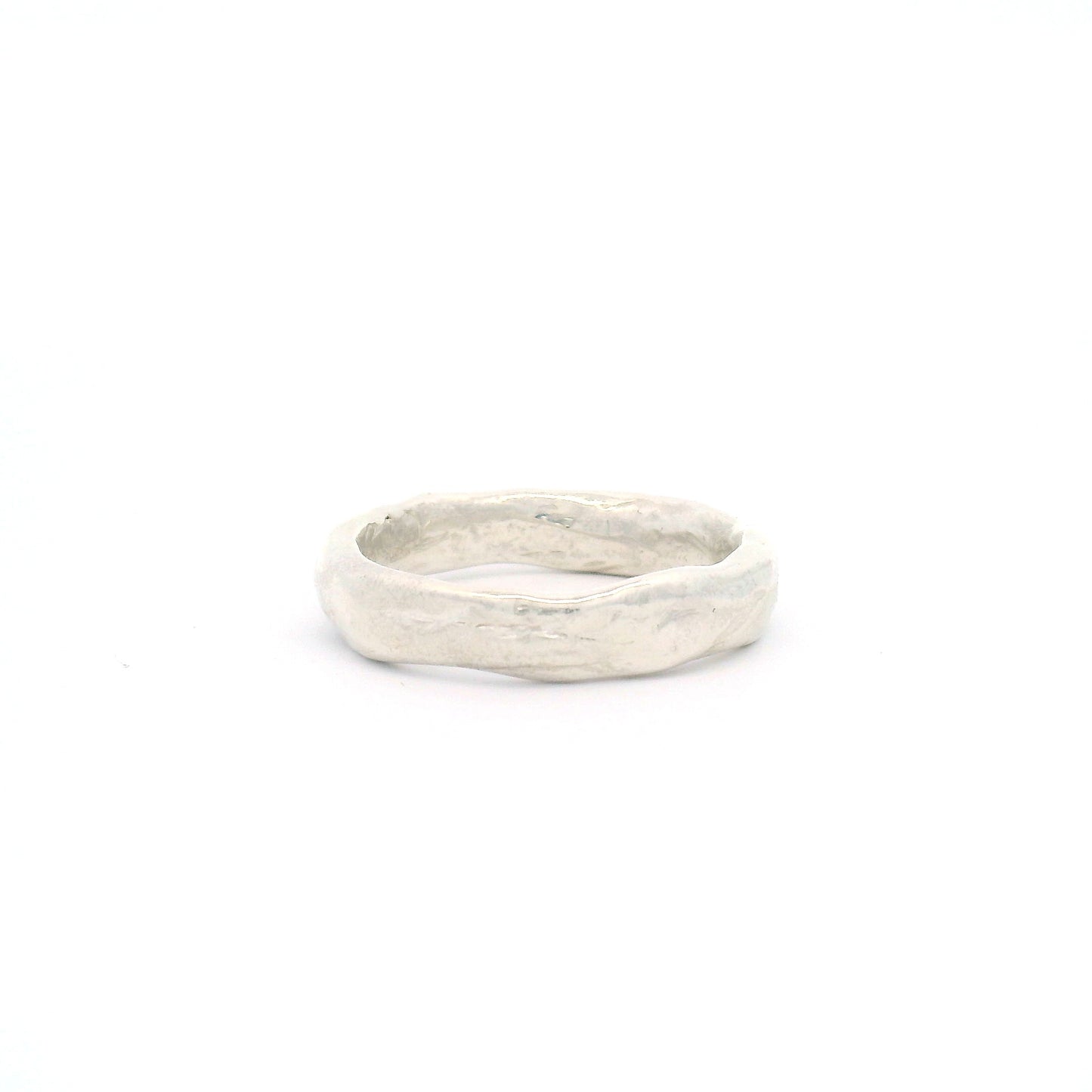 Silver Organic Textured Artisanal Band