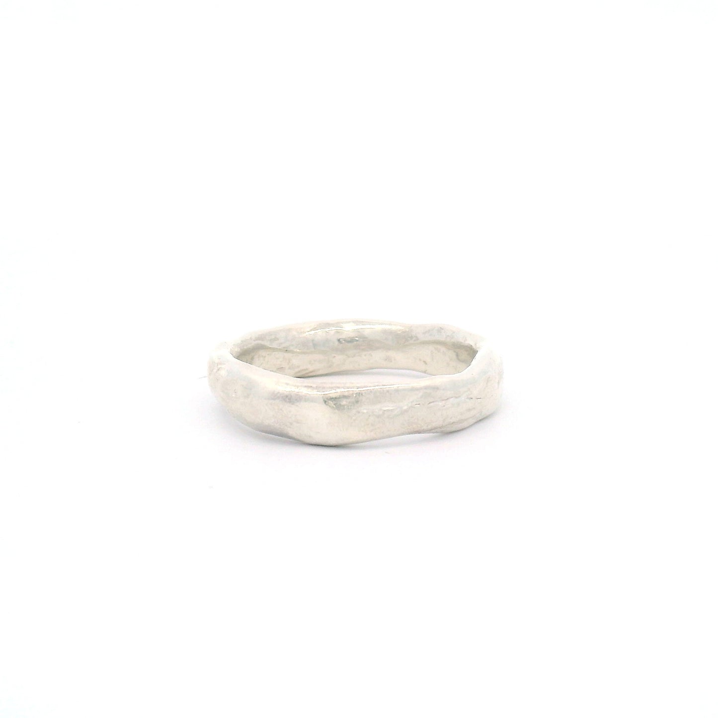 Silver Organic Textured Artisanal Band